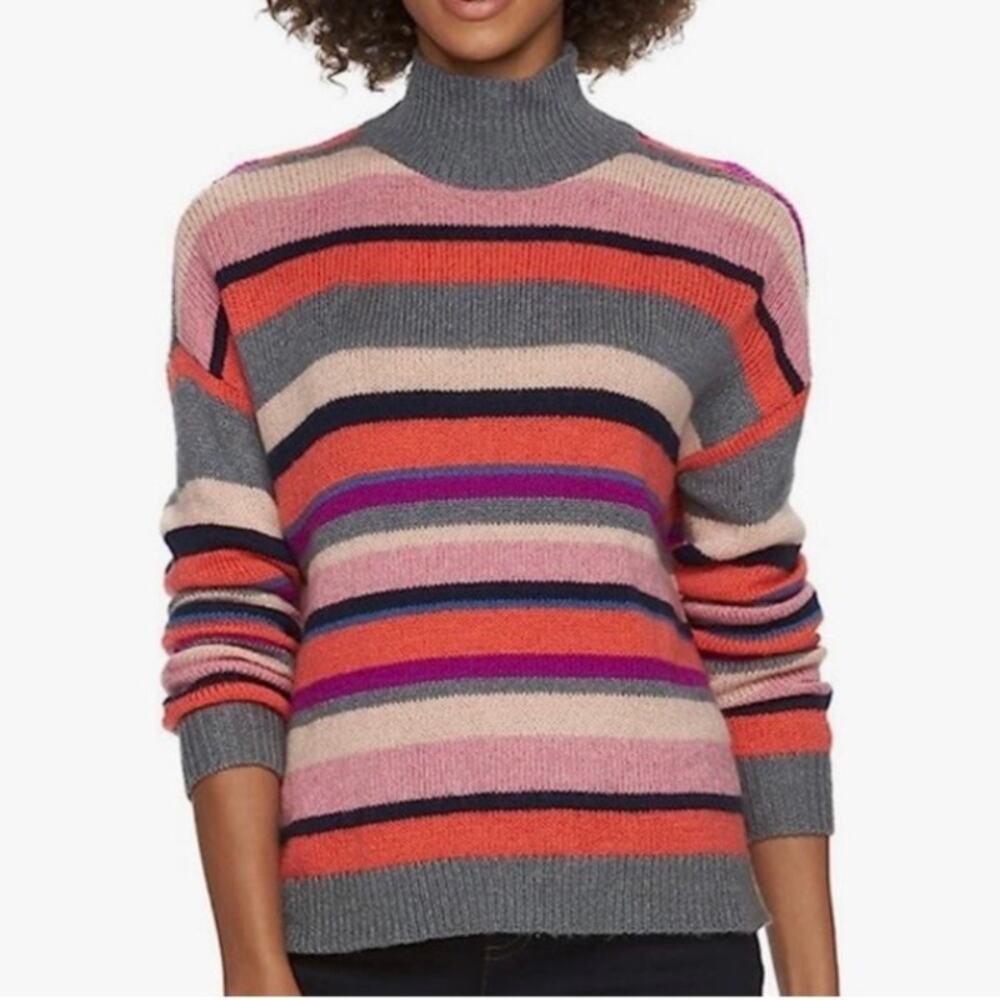 Chaps Sweater Striped
Pullover Mock Neck NWT
Size large